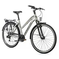 VELO MUSCULAIRE CITY BIKE 28 LEADER FOX FERRARA FEMME ARGENT 8V CADRE 16,5 POUCES (TAILLE ADULTE 160 à 168 cm)
