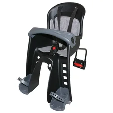 PORTE BEBE/SIEGE ENFANT AVANT POLISPORT A FIXER SUR CADRE BILBY JUNIOR NOIR COUSSIN GRIS (9 A 15Kgs) HOMOLOGUE EN 14344