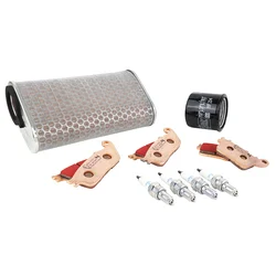 KIT ENTRETIEN MOTO ADAPTABLE HONDA 600 CB F HORNET 2007>2010 PLAQUETTE METAL FRITTE (PACK 9 PIECES) -SELECTION P2R PREMIUM