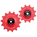 GALET DERAILLEUR TRIPEAK 12-14 DENTS ROULEMENT G5 CERAMIQUE POUR SHIMANO RD91xx/80xx/70xx 11V. ROUGE (BLISTER DE 2)