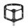 FLAT PEDAL-FOR BMX/DOWNHILL - SWITCH GAP BLACK ALU - Threaded 9/16 WITH SILVER GRIP PINS (PAIR)