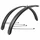 GARDE BOUE CITY/VTC TRINGLES 28'' EUROFENDER TEMPO SQUARE 72mm NOIR MAT (PAIRE) AVEC FIXATION DOUBLES TRINGLES AMOVIBLES NOIRES