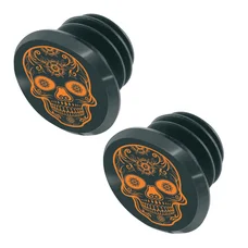 BOUCHON DE CINTRE VTT SWITCH SKULL NOIR/ORANGE (SUR CARTE PAR 2)