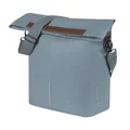 SHOULDER BAG FOR BICYCLE (or rear single bag) -  BASIL CITY SHOPPER VEGAN blue imitation leather LEFT/RIGHT 14/16Lt  - HOOKS ON CARRIER - WATERPROOF FOLDING CLOSING- REFLECTIVE.