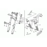 Fourche av.-Suspension ar.