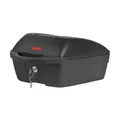 TOP CASE FOR BICYCLE - POLISPORT 11L BLACK - WITH KEY LOCK- On rear carrrier with 3 metalic plates (L28cm x l21cm x h16cm)