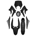 FAIRINGS/BODY PARTS FOR 50cc MOTORBIKE   DERBI 50 SENDA DRD 2011> BLACK GLOSS  (8 PARTS KIT) SELECTION P2R-