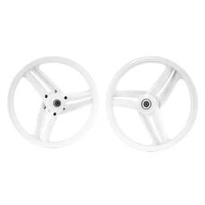 WHEEL SET 17" (GRIMECA TYPE) FOR PEUGEOT 103 MVL, SP - White (PAIR)  -SELECTION P2R-