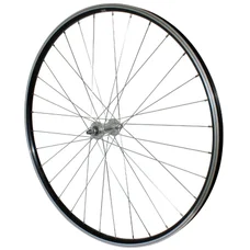 WHEEL FOR TREKKING BIKE- 700X35 FRONT P2R -ALUMINIUM BLACK DOUBLE-WALLED - ALUMINIUM HUB - SOLID SPINDLE