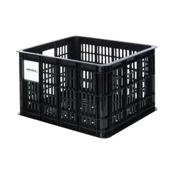 PANIER / CAISSE PLASTIQUE RECYCLE BASIL NOIRE 29L AVANT/ARRIERE