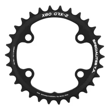 CHAINRING FOR GRAVEL BIKE- 4 Arms- Ø 80 - 30 Teeth DOUBLE Internal X80 TYPE SHIMANO GRX RX600-RX810 BLACK- TA 10/11  Speed