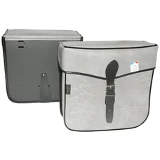 PANNIERS FOR BICYCLE - REAR - SPORFABRIC S14 STRAP FASTENING- GREY (Lg30xL11xH30) (PAIR)