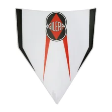 AUTOCOLLANT/STICKER/DECOR GARDE BOUE ARRIERE ORIGINE PIAGGIO 50 GILERA SMT/RCR 2013> BLANCHE  -2H000017-