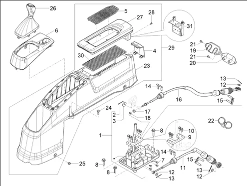 02_Tunnel central - Levier de vitesses