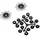 DERAILLEUR PULLEY- P2R  7/8 SPEED -ALUMINIUM-SILVER-ON BEARINGS 10 teeth (SET OF 2)