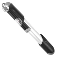 POMPE MINI ROUTE/VTT GIYO ALU TELESCOPIQUE ARGENT 7 BARS VP/VS AVEC MANOMETRE