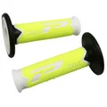 REVETEMENT POIGNEE PROGRIP MOTO OFF ROAD 788 TRIPLE DENSITE FLUO DESIGN BLANC/JAUNE FLUO/NOIR CLOSED END 115mm (CROSS/MX) (PAIRE)