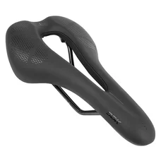 SELLE NEWTON VTT / GRAVEL NOIR ERGOMETRIC AVEC TROU CENTRAL 269x140mm RAIL ACIER NOIR