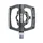 PEDALE GRAVEL / VTT  PLATE SWITCH AUTOMATIQUE OU STANDARD ALU CNC GRIS 90 x 90 mm (COMPATIBLE SHIMANO SPD) (PAIRE)