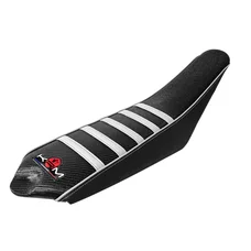 HOUSSE DE SELLE 50 A BOITE KRM PRO RIDE POUR SHERCO 50 SE-R, SM-R 2013> NOIR/BLANC
