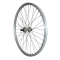 WHEEL FOR MTB- 24" REAR -ALUMINIUM- SILVER DOUBLE-WALLED-ALUMINIUM HUB - QUICK RELEASE FREEWHEEL 7/6 Speed