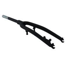 FORK- FOR TREKKING BIKE 700X35 RIGID- ALUMINIUM BLACK - COMPATIBLE V/BRAKE/DISC - THREADLESS STEERER Ø 1''1/8-28,6 EXTERNAL - Long 310mm (with a raiser for steerer (40mm) TO REPLACE A TELESCOPIC FORK)