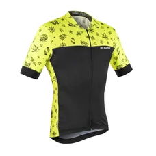 MAILLOT GIST HOMME MANCHES COURTES TATOO ZIP TOTAL JAUNE FLUO/NOIR   S  -5345