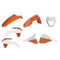CARROSSERIE/CARENAGE MOTO ENDURO RESTYLING KTM 125, 250, 300 EXC, 250, 350, 450, 500 EXC-F, 250, 300 XC-W, 250 XCF-W 2014>2016 ORANGE KTM/BLANC (COULEUR OEM) (KIT PLASTIQUES 7 PIECES)  -POLISPORT-