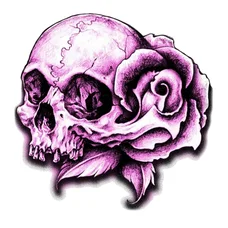 STICKER LETHAL THREAT MINI PURPLE SKULL (60x80mm)