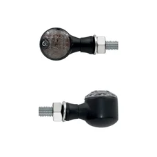 CLIGNOTANT MOTO TAAC FR15 7 LEDS FUME/NOIR ALU (M10 / LONG 42mm / H 27mm) (PAIRE) QUALITE PREMIUM  -HOMOLOGUE ECE-