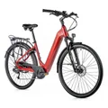 VELO ELECTRIQUE/VAE CITY 28 LEADER FOX NARA MIXTE ROUGE 7V MOTEUR ROUE AR BAFANG 36V 45Nm BATTERIE 15Ah (16,5'' - H43cm - TAILLE S - POUR ADULTE DE 158cm à 168cm)