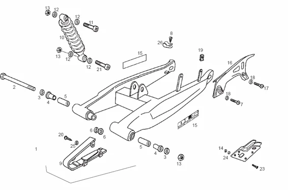 Fourche arriere - Amortisseur