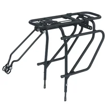 LUGGAGE RACK-REAR- ON STAYS - BASIL - ALUMINIUM BLACK-  FOR 28"/26"/700C COMPATIBLE MIK GAMME BASIL RANGE - max load 30kgs- COMPATIBLE DISC BRAKES