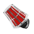 FILTRE A AIR REPLAY HEXAGONAL CHROME MOUSSE ROUGE FIXATION COUDE 45° DIAM 35/28