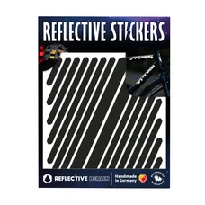AUTOCOLLANT/STICKER REFLECHISSANT POUR VELO, CASQUE MODELE BANDES UNIVERSELLES NOIR (PLANCHE)