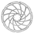 DISQUE DE FREIN VTT 6 TROUS NEWTON BRAKCO COMPATIBLE SHIMANO ET AUTRES 203mm ARGENT POUR VAE / E-BIKE AVEC RENFORT SUPPLEMENTAIRE DE 2mm + 6 VIS