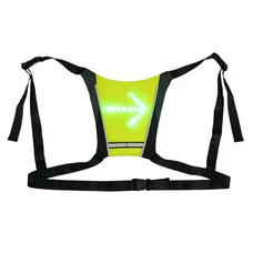 SAFETY JACKET WITH 48 LEDS  RECHARGEABLE ON USB - LIGHT SIGNALLING + TURN INDICATORS - WIRELESS CONTROL ON HANDLEBAR;