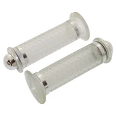 REVETEMENT POIGNEE REPLAY SCOOTER/50 A BOITE DOME TRANSPARENT/CHROME - CLOSED END (PAIRE)