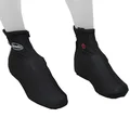 CYCLING SHOE COVER- (WINTER)- BLACK  XL 44/45 (ZIP + VELCRO TAPE) (PAIR)