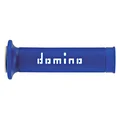 REVETEMENT POIGNEE DOMINO MOTO ON ROAD A010 BLEU/BLANC OPEN END 120-125mm (PAIRE)