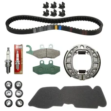 KIT ENTRETIEN SCOOT ORIGINE PIAGGIO 50 VESPA PRIMAVERA 2T 2012>2017  (AVEC PLAQUETTES DE FREIN) (LIVRE SANS COURROIE DE POMPE A HUILE)   -1R000380-