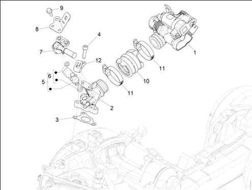 Boîtier papillon - Injecteur - Raccord d'admission