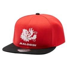 CASQUETTE MALOSSI TYPE SNAPBACK ROUGE/NOIR (LOGO BLANC)