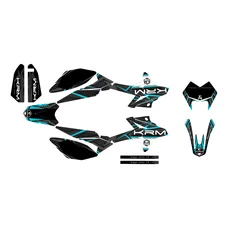 KIT DECO AUTOCOLLANT/STICKER 50 A BOITE KRM PRO RIDE POUR BETA 50 RR 2011>2020 NOIR/BLEU TURQUOISE (COMPLET)