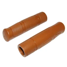 HAND GRIPS FOR URBAN BIKE/TREKKING  PROGRIP 942 BROWN (Vintage style)  Ø22mm L120mm / Cuttable to 90mm (PAIR)