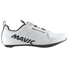 CHAUSSURE ROUTE MAVIC AKSIUM STRAP BLANC 47 1/3 SERRAGE VELCRO FIXATION 3 POINTS COMPATIBLE LOOK/SHIMANO (PAIRE)