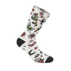 CHAUSSETTES / SOCQUETTES ETE GIST TRENDY TATOO BLANC 43/47 ECOLOGIQUE - HAUTEUR 20CM (PAIRE) -5863