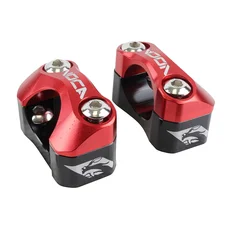 PONTET DE GUIDON UNIVERSEL VOCA HB28 V2 ALU CNC ADAPTATEUR DIAM 28,6mm NOIR/ROUGE (ENTRAXE FIXATION 32,20 A 34,80mm) (PAIRE)