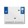 BANDE PLAQUE MOTO 170x145 POUR PVC AVEC RAISON SOCIALE DEP. 72/EURO (VENDU A L'UNITE)