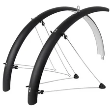 GARDE BOUE VTT TRINGLES 26" STRONGLIGHT TOUR 54mm NOIR MAT (PAIRE) AVEC FIXATION CLASSIC TRINGLES INOX